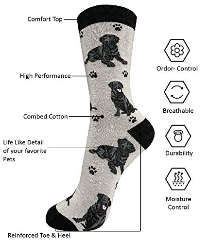 Pet Lover Socks - Fun - All Season - One Size Fits Most - For Women And Men – Dog Gifts (Black Labrador)