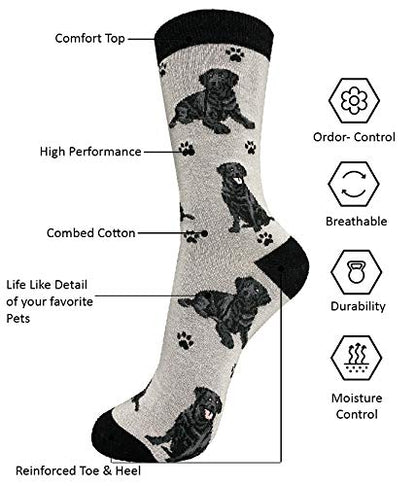 Pet Lover Socks - Fun - All Season - One Size Fits Most - For Women And Men – Dog Gifts (Black Labrador)