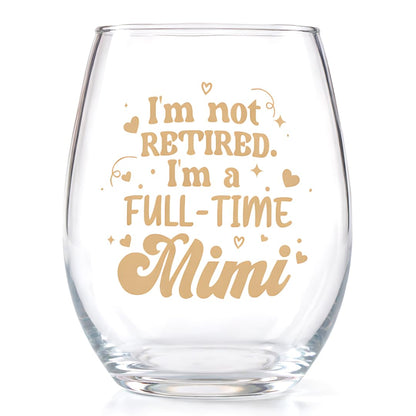 Mimi Mothers Day Gifts, Mothers Day Gift for Mimi, Funny Mimis Gifts, Wine Glass 12oz Gift for Grandma, Nana or First-Time Grandmas on Christmas Thanksgiving Birthday Retirement