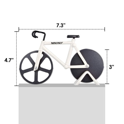 Ninonly Bicycle Pizza Cutter Wheel,Non-stick Bike Pizza Slicer,Stainless Steel Cutting Wheels With a Stand for Pizza Lovers, Housewarming Gifts Cool Kitchen Gadget Cool Men's Gift