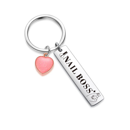 ZNOSVEI Nail Boss Keychain Nail Technician Jewelry Nail Artist Gift Nail Polish Keychain Nail Stylist Gift, Nail Boss Keychain, Standard