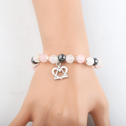 WSNANG Adoption Heart Triangle Charm Bracelet Adoption Symbol Jewelry Foster Mom Gotcha Day Gift