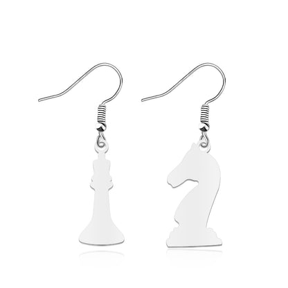 CYTING Chess Game Lover Gift Chess Stainless Steel Earrings Board Game Gift Chess Player Inspired jewelry
