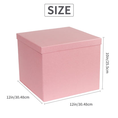 YINUOYOUJIA Large Gift Box 12x12x10 Inches,Pink Gift Boxes for Presents,Birthday Box,for Packaging,Valentine's Day,Mother's Day,Christmas,Anniversaries,Family or Business.