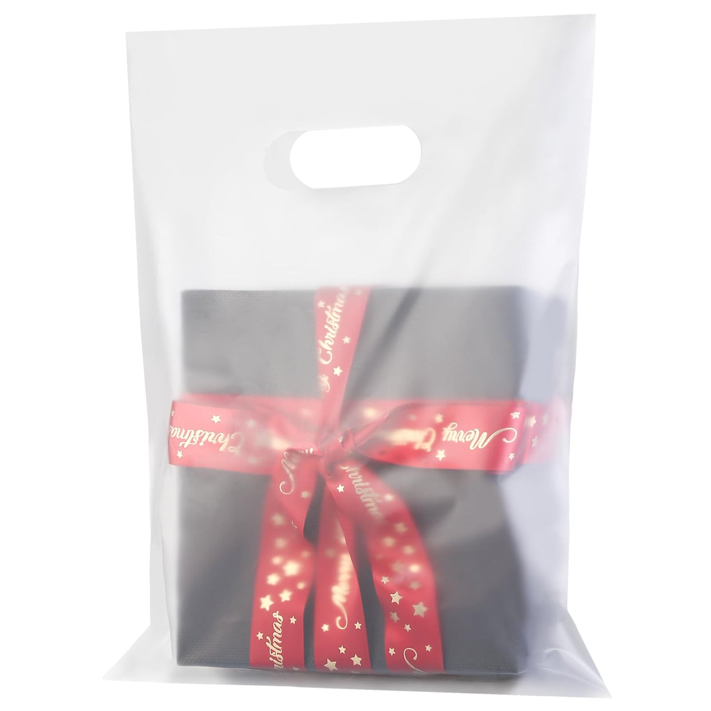 GoClimber 100 Pack Clear Plastic Bags, 9"x12" Merchandise Bags With Die Cut Handles for Retail, Small Business, Boutique Stores, Gifts