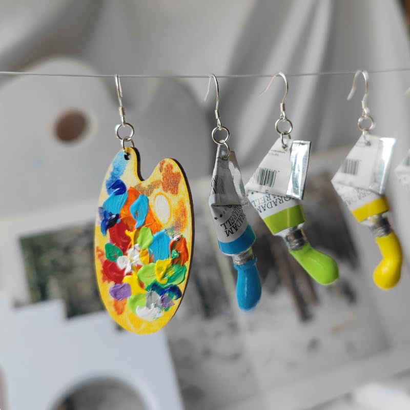 Artist Earrings,Made of real paint Tube,Unique Paint Palette Dangle Earrings for Women Artist Gift,Painter Teacher Art Gifts