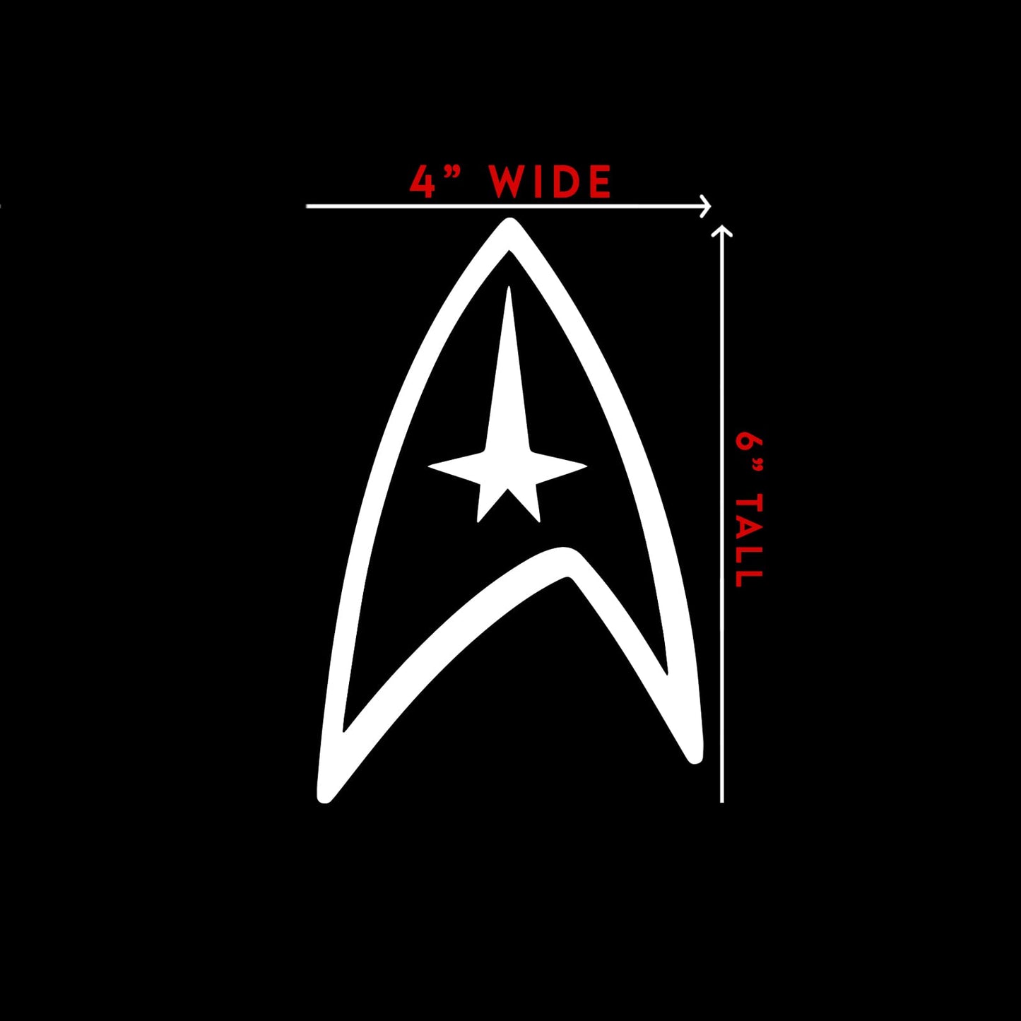 Star Trek Federation Sticker Decal Notebook Car Laptop 4" x 6" (White)