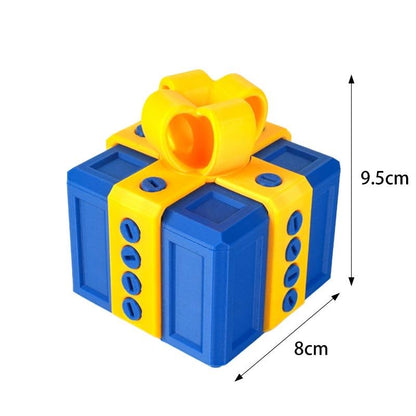 QAONIE Annoying Box Kids Christmas Gift, Funny Gift Box for Money and Card Holder, Really Prank Present. (Pink+Purple)