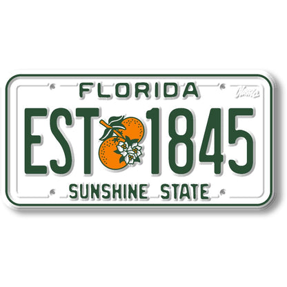 Florida State License Plate Magnet by Classic Magnets, 1.9" x 3.8", Collectible 3D Rubber Vintage-Style Souvenirs and Gifts Made in the USA