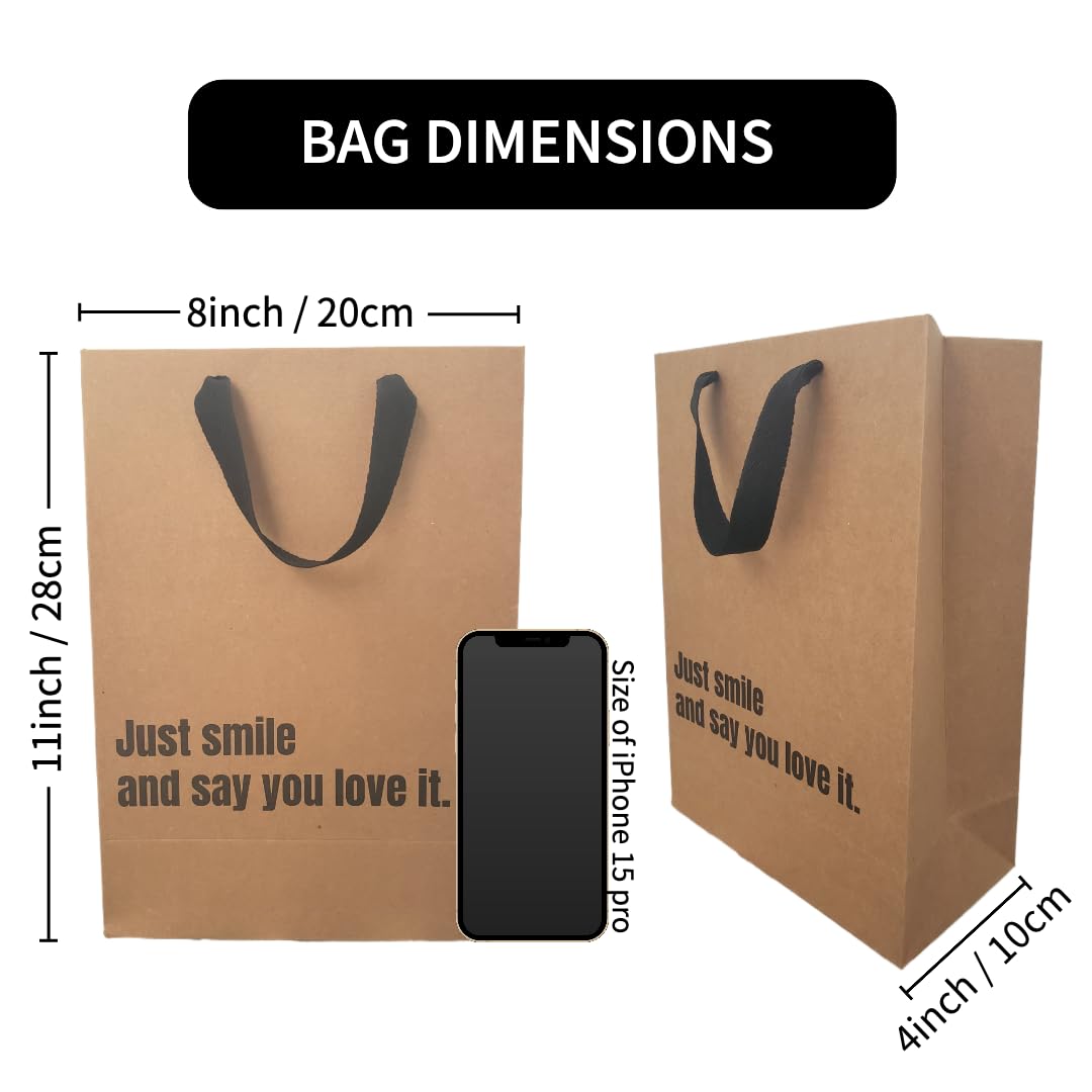 Ali & Boo Funny Gift Bags, 6 Piece Set, Medium Gift Bags with Tissue, Funny Birthday Gift Bag, Birthday Gift Wrapping, Gag Gifts