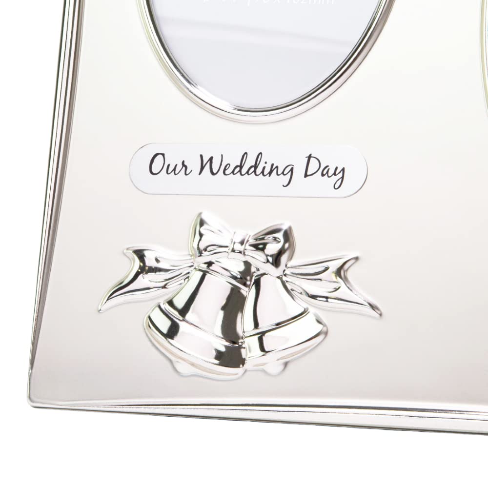 Haysom Interiors Traditional Two Tone Silver Plated 60th Diamond Anniversary Double Picture Frame by Happy Homewares