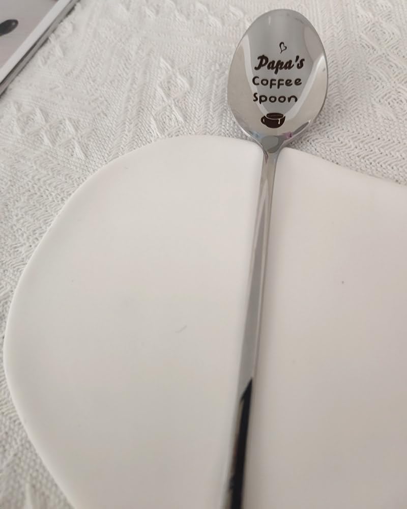 Papa Gift Coffee Spoon from Grandkids Grandchildren Fun Papa's Coffee Spoons for Grandpa Papa Coffee Lover Gifts for Grandfather Fathers Day Granddaddy Gift Engraved Spoon
