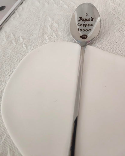 Papa Gift Coffee Spoon from Grandkids Grandchildren Fun Papa's Coffee Spoons for Grandpa Papa Coffee Lover Gifts for Grandfather Fathers Day Granddaddy Gift Engraved Spoon