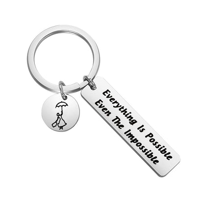 FOTAP Everything Is Possible Even The Impossible Keychain Inspirational Gift