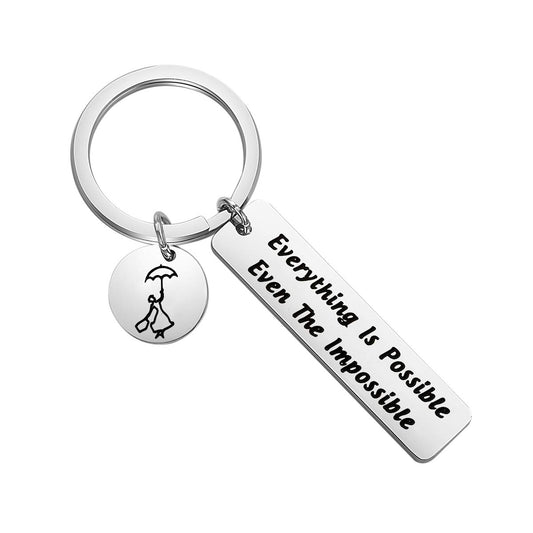 FOTAP Everything Is Possible Even The Impossible Keychain Inspirational Gift