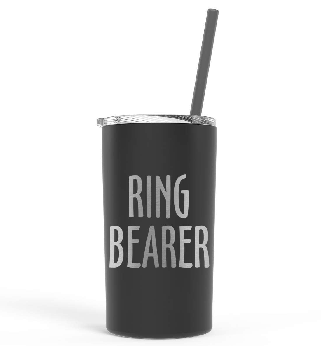The Crafty Engineer Ring Bearer Tumbler with Straw - Unique Proposal Gift Boys - (Ring Bearer (Engraved))