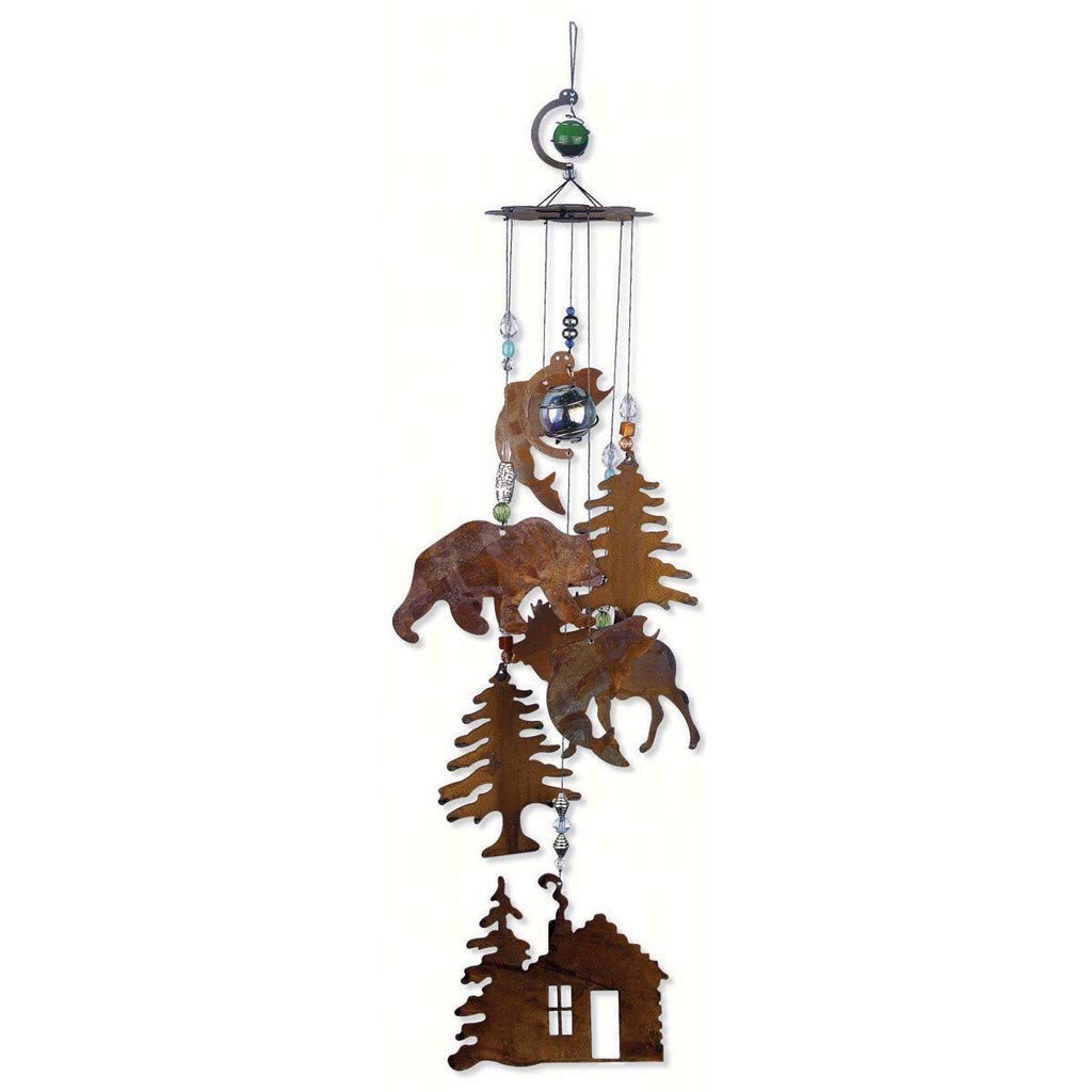 Sunset Vista Designs Wilderness Wonders Rustic Cabin Wind Chime, 24-Inch Long