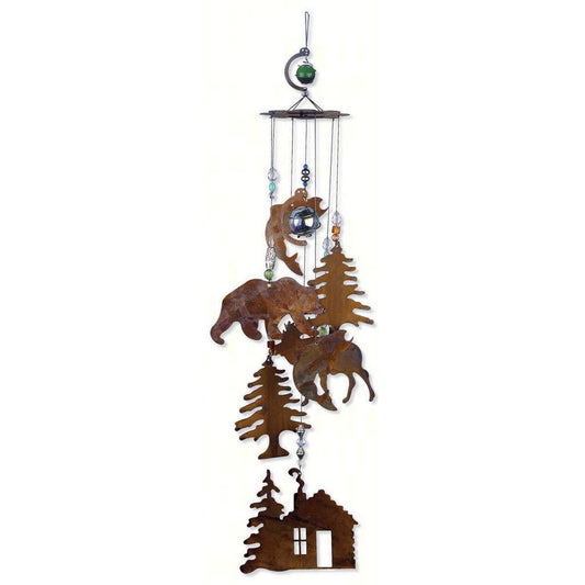Sunset Vista Designs Wilderness Wonders Rustic Cabin Wind Chime, 24-Inch Long