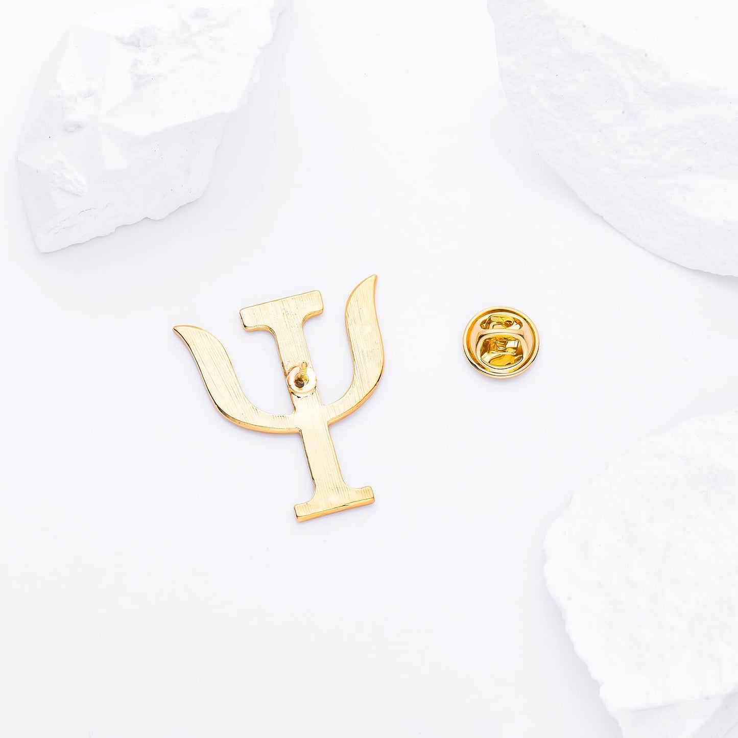 Dr's gift Psychology Psi Symbol Enamel Gold Brooch Psychology Greek Letter Lapel Pin Backpack Hat Badge Jewelry Gift for Psychologists, Psychiatrist, Therapists, Students