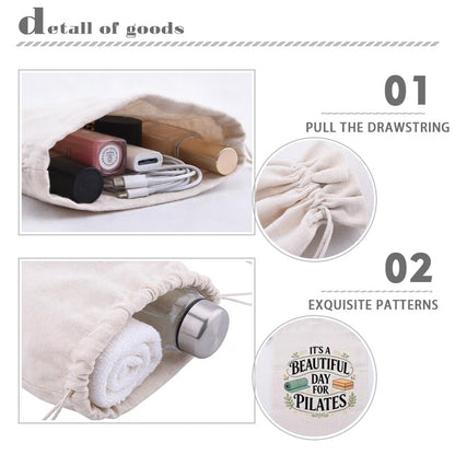 Pilates Lovers Drawstring Bag for Pilates Gifts for Pilate Teacher Instructor Pilates Workout Gym Exercise Gifts Yoga Pilate Gear Storage Pouch Bags 7.8 * 11.8 Inches