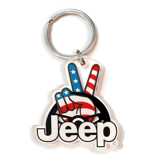 Jeep Wave Acrylic Keychain – 2" x 2" – Bold Logo Design, Durable, Made in USA