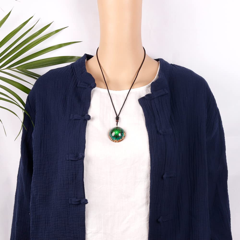 Day Day Up Orgonite Pendant Malachite Green Crystal Orgone Pendant Necklace Reiki Spiritual Healing Energy Jewelry For Women (1)