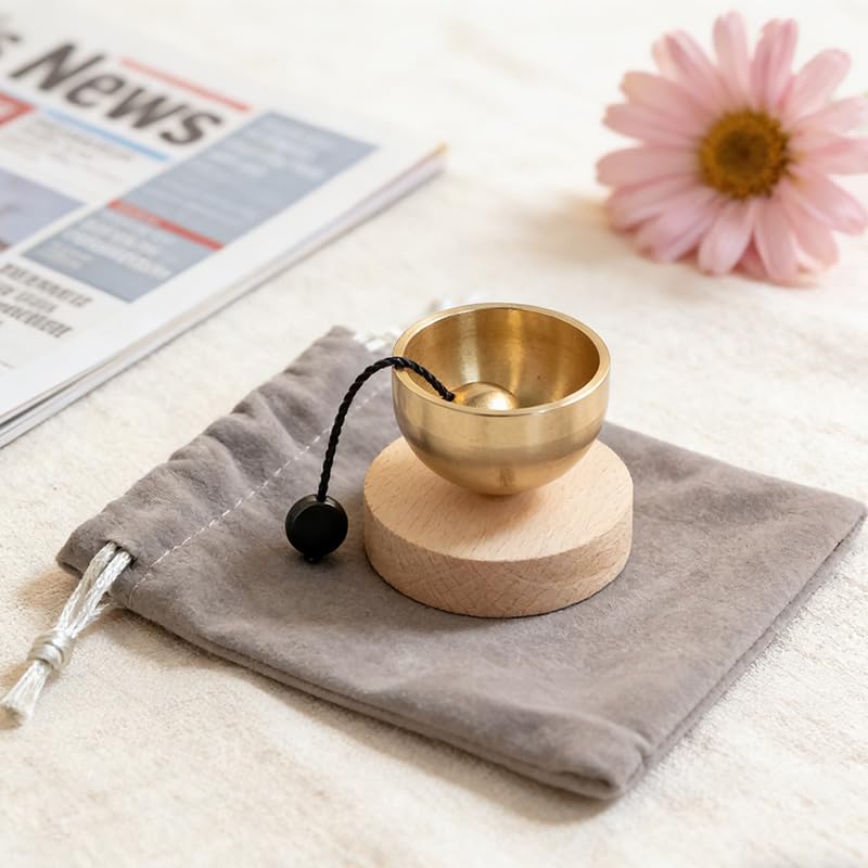 Mini Singing Bowl Set,Portable Brass Meditation Sound Bowl for Yoga,Chakra Healing,Stress Relief & Mindfulness,Self Regulation Tools,Handheld Singing Bowl,Unique Spiritual Gift for Women and Men
