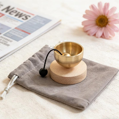 Mini Singing Bowl Set,Portable Brass Meditation Sound Bowl for Yoga,Chakra Healing,Stress Relief & Mindfulness,Self Regulation Tools,Handheld Singing Bowl,Unique Spiritual Gift for Women and Men