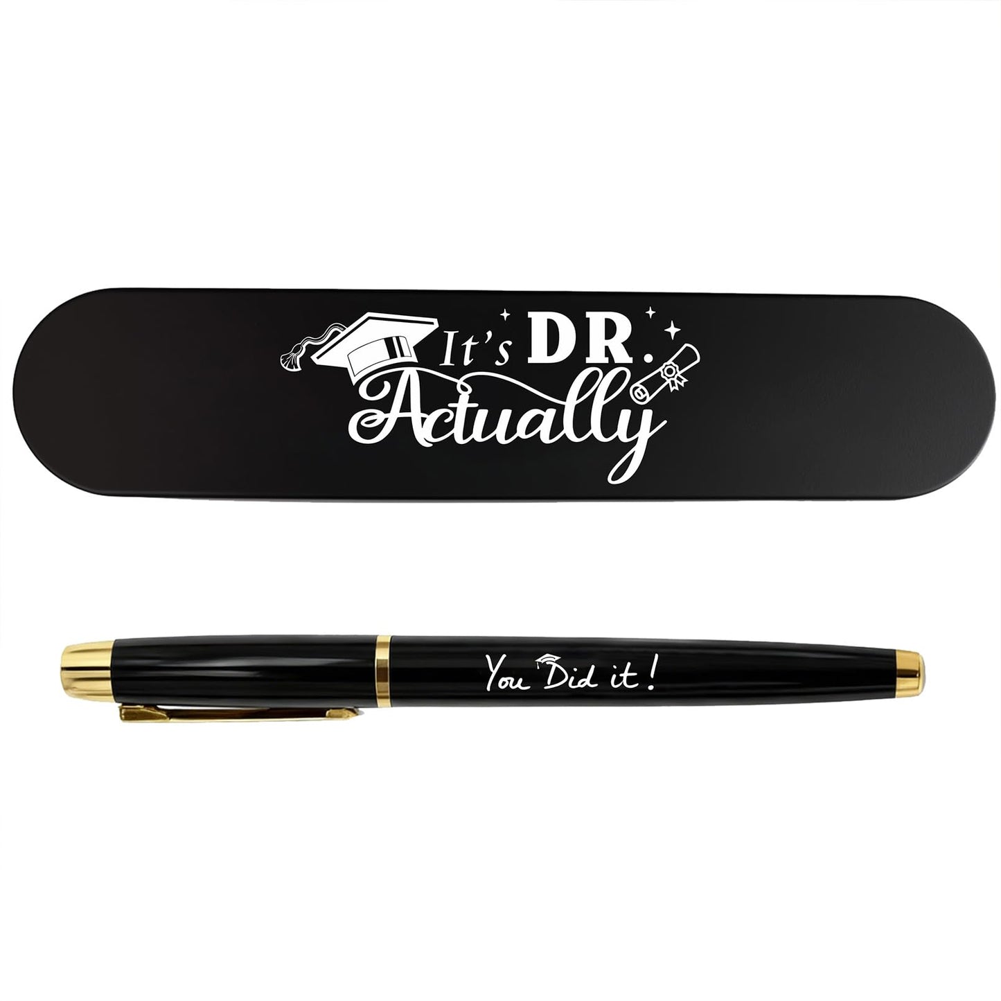 PhD Graduation Gifts - “It’s Dr. Actually” Graduation Gel Pen & Case - Doctorate Graduation Gift for PhD - Class of 2026 Dr. Gift for Men Women