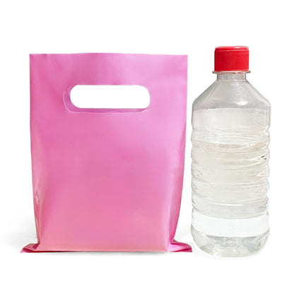 Plastic Party Favor Small Gift Bags, 100 PCS 6" x 8" Goodie Bags for Kids, Candy Treat Pouches Bulk with Handle for Kids' Birthday Party, Thanksgiving, Christmas, Halloween, 10 Colors