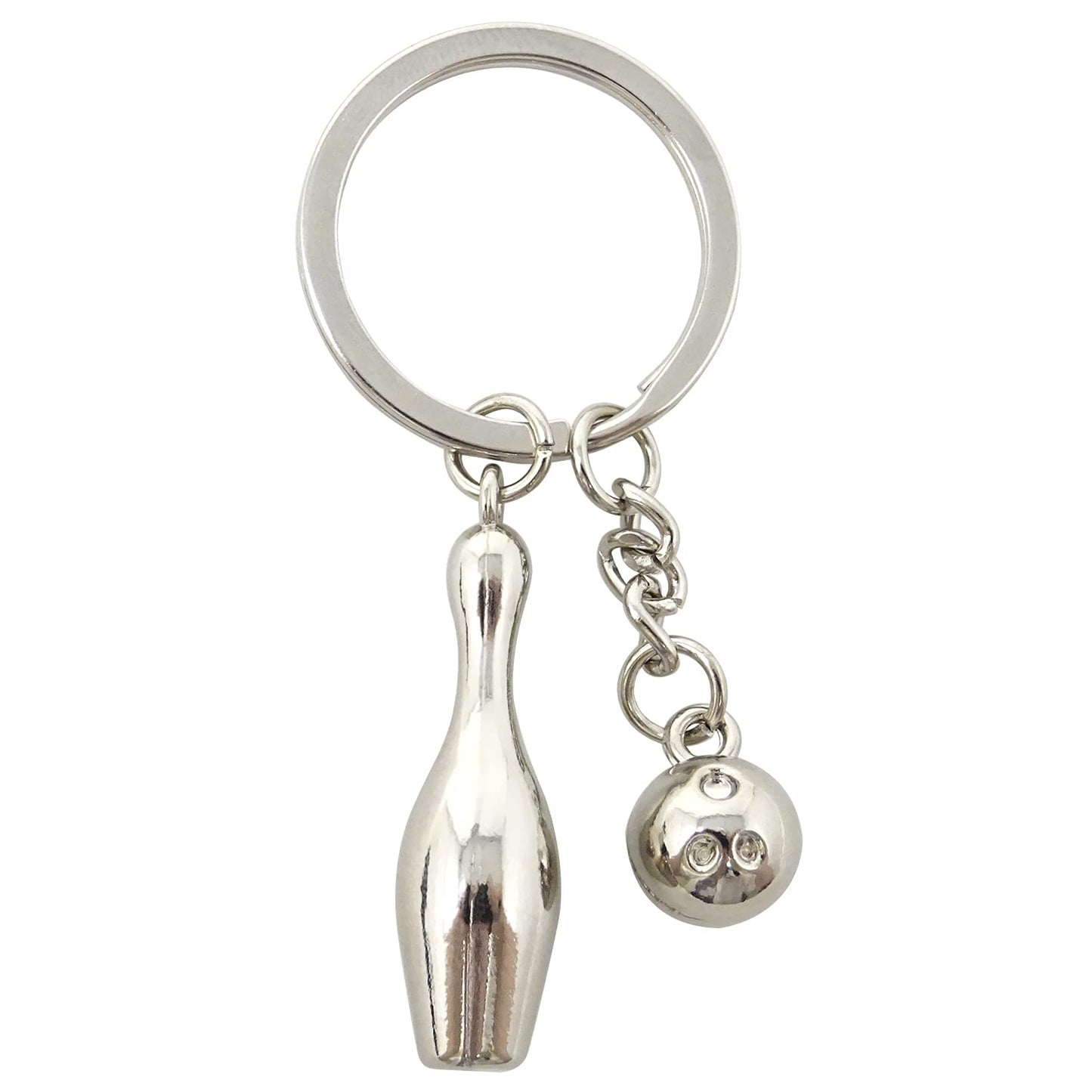 Honbay 1PCS Metal Cute Mini Bowling Ball Key Ring Chain with A Gift Box