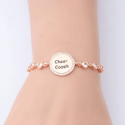 BEKECH Cheerleading Coach Gift Slide Bracelet - Appreciation Gift for Cheer Team Coaches - Cheerleader Jewelry