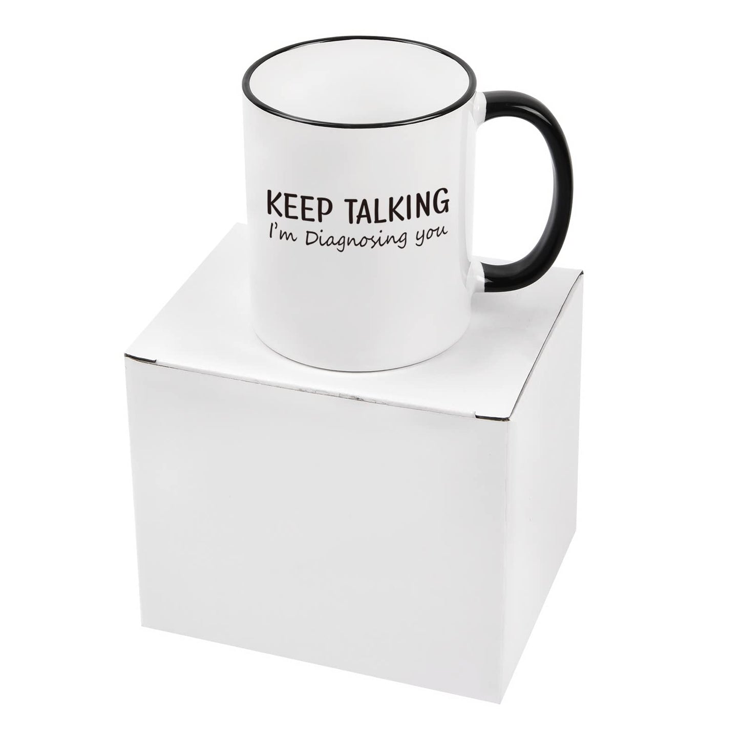 Maustic Social Worker Therapist Gifts, Keep Talking I'm Diagnosing You Mug, Psychology School Counselor Gifts Mental Health for Women Men, Psychologists Psychiatrists Nurse Doctor Gift 11 Oz