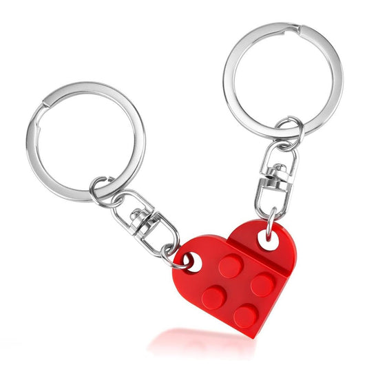 Couples Matching Stuff Gifts - Red Heart Keychain, Matching Couple Heart Keychains Decorations Christmas Valentines Day Gifts for Boyfriend Girlfriend