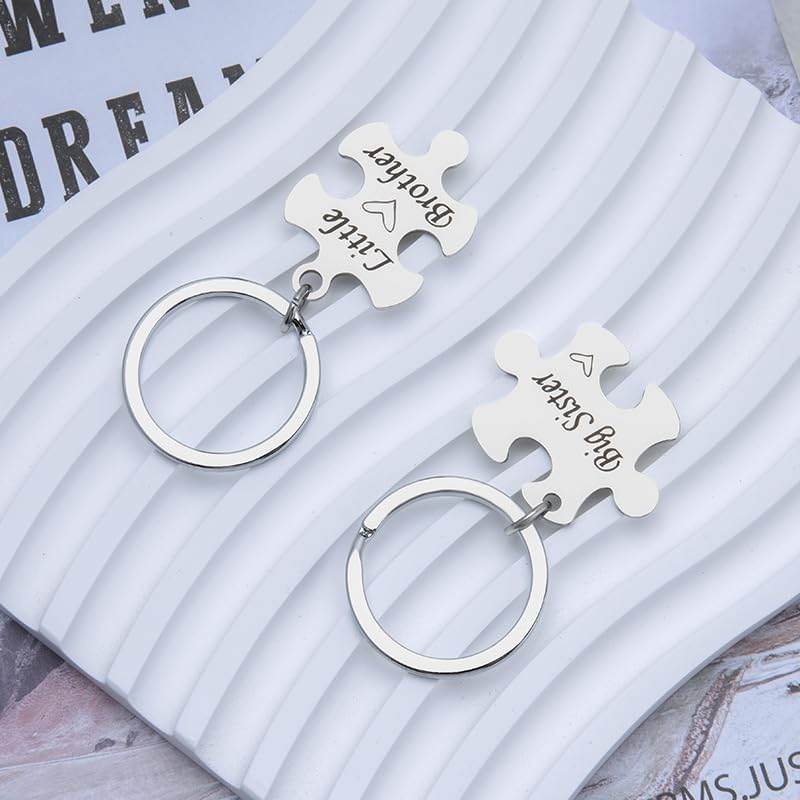 Sister Brother Puzzle Keychain Gifts for Sisters Big Brother Birthday Graduation Gifts for Sister Sis Siblings from Sister Brother Big Sister Little Brother Keychain Gifts for Sister Brother Siblings