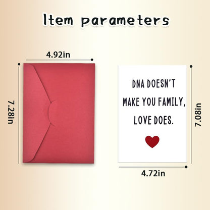 Happy Adoption Day Gift Card for Family Parents Thank You Appreciation Cards for Step Dad Mom Birthday Christmas Gifts for Bonus Dad Mom Friend Couple DNA Doesn't Make You Family Love Does Card