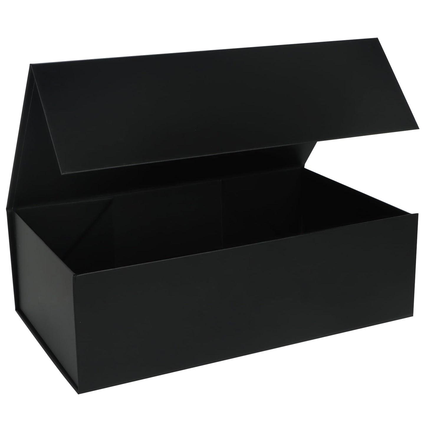 LFBOX Black Gift Box with Magnetic Lids 13.8x8.3x4.4 in, Large Bridesmaid Groomsman Proposal Boxes 1 Pack, Collapsible Rectangle Storage Box