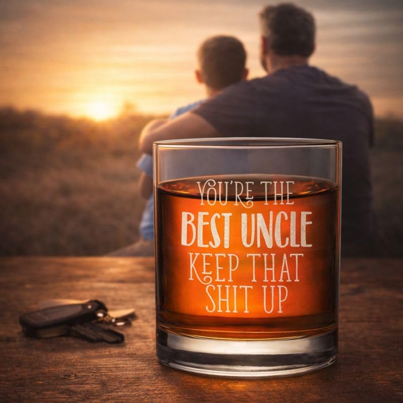 Veracco You Are The Best Uncle Keep That Shit Up Old Fashioned Glass Funny Best Uncle Gift (Clear, Glass)