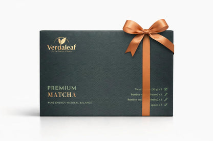 Verdaleaf USDA Organic Matcha Gift Box – 50g Ceremonial Grade Japanese Matcha with Bamboo Whisk & Scoop – Premium Matcha Starter Kit