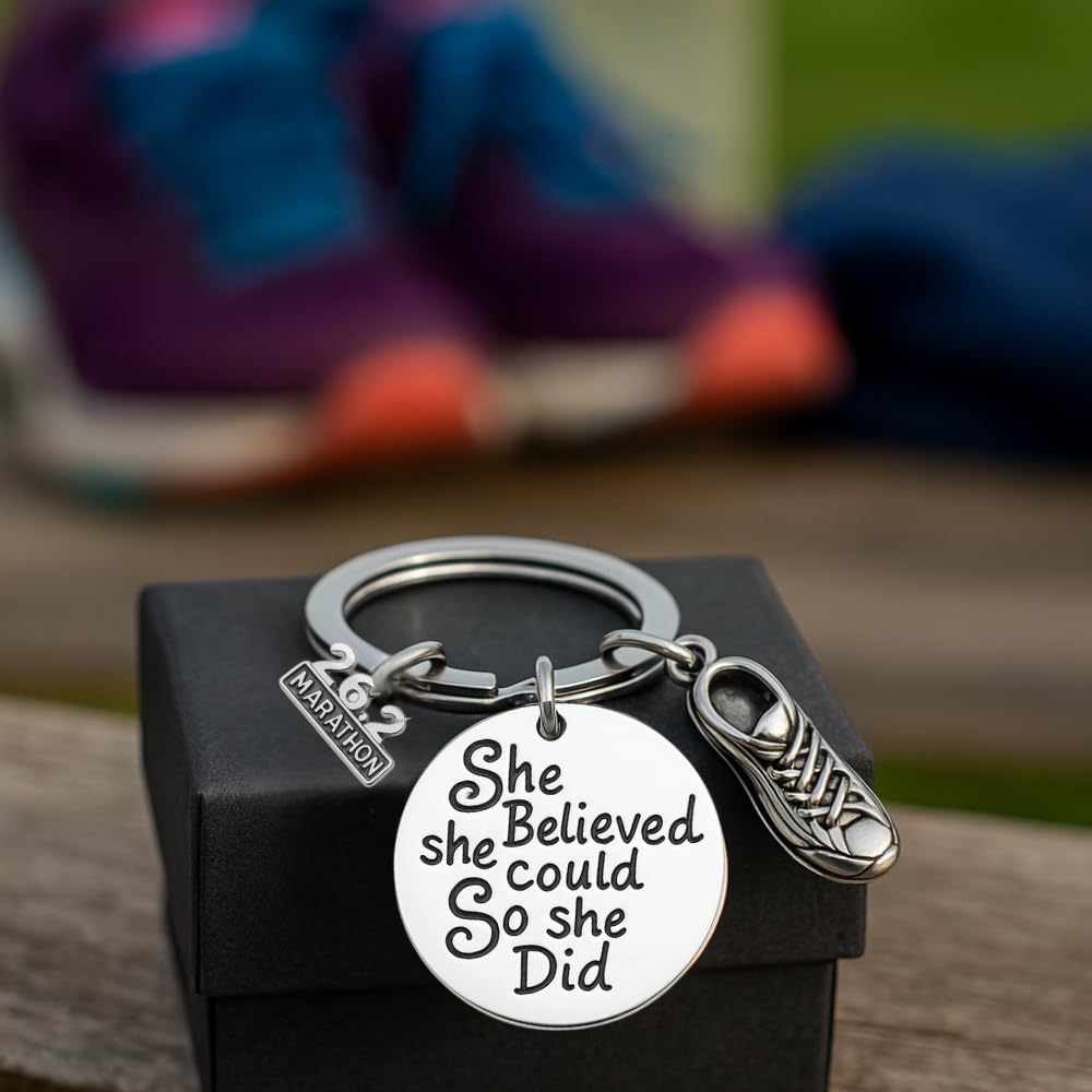Sportybella Runner Keychain, Runner Jewelry, Keychain Accessories, Running Jewelry for Women, Teens and Girls