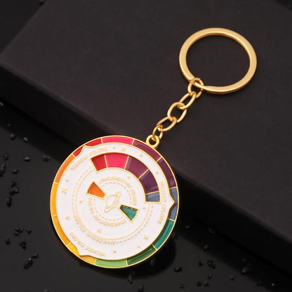 Color Wheel Keychain - What To Eat Spinning Key Chain - Funny Aesthetic Arts Gifts for Artists