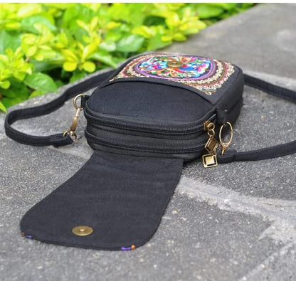 AWXZOM small Embroidered purse,Embroidered cell phone crossbody bag Coin Purse mexican purse Vintage wallet small crossbody cell phone purse
