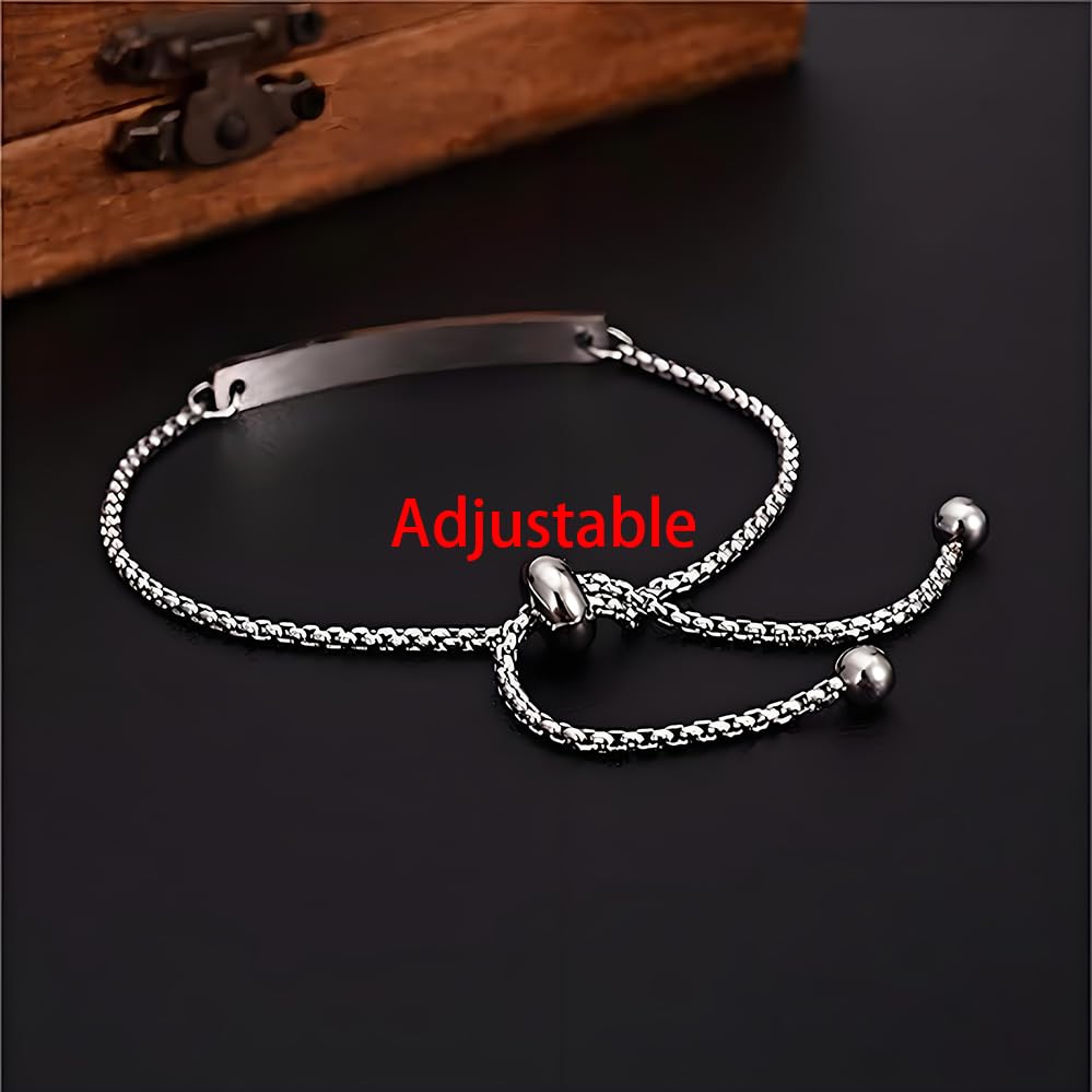Kisseason Inspirational Mantra Bracelet for Women Girl Jewelry Adjustable Chain Friendship Bangle Bracelet