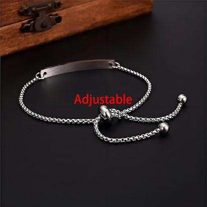 Kisseason Inspirational Mantra Bracelet for Women Girl Jewelry Adjustable Chain Friendship Bangle Bracelet