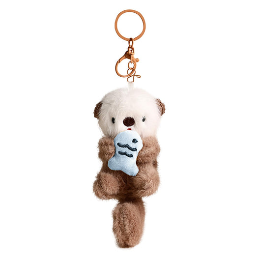 Plush Keychain Otter Charm for Women Teens & Animal Lovers | for Handbags Purses Backpacks & Car Keys | Birthday Gift