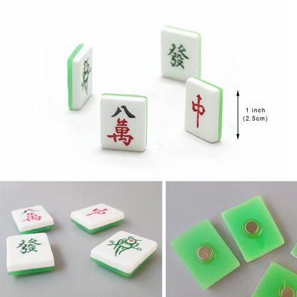 4 PCS Mahjong Fridge Magnet, Chinese Mini Mahjong Fridge Magnet Whiteboard Magnet Fridge Board Magnet