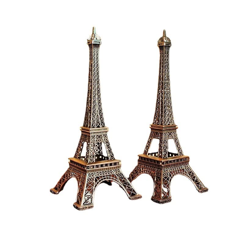 Chinshwehaw Eiffel Tower Statue Decor 7 Inch Alloy Metal Collectible Figurine Replica Souvenir Room French Eiffel Tower Party Decoration Table Stand Holder Gift for Cake Topper