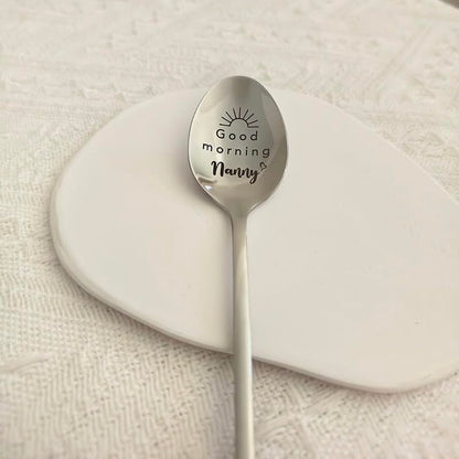 Nanny Gifts Spoons from Grandkids Grandchildren Good Morning Nanny Spoon for Nanny Tea Coffee Lovers Gifts Spoons for Nana Grandma Mothers Day Gift for Nana Grandmother