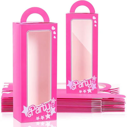 12PCS Pink+Blue Party Favor Boxes Blue Doll Gift Boxes Bachelorette Birthday Party Decoration Goodie Bag Candy Boxes for Girls and boys Birthday Party pink Birthday Bridal Shower Supplies