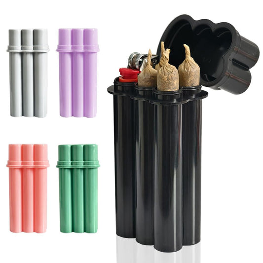 4-Hole King Size Pre-roll Cone Holder Case, Cigarette Case for Regular Size Cigarettes & King Size, Small Container Lighter Box, Smoking Accessories for 1-1/4 Size Pre Rolled Rolling Paper